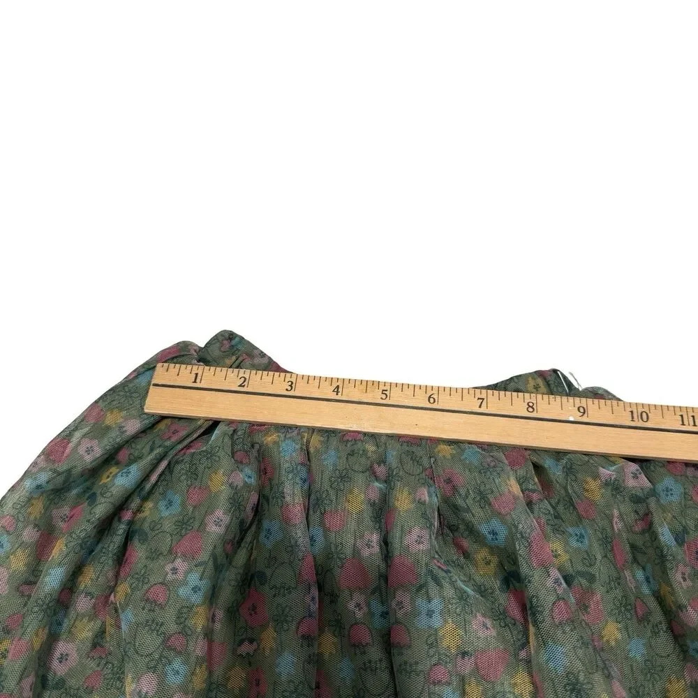 Girls Kids Toddler 2022 Peppa Pig Skirt Size 3T Floral Green Ruffled Layered